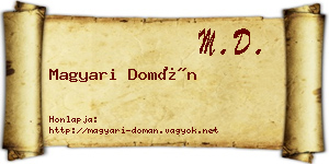 Magyari Domán névjegykártya